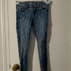 DL1961 Size 7 girls jeans with polka dot detail.